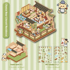 Cartoon Decompression Landscape Stickers Creative Miniature Scene Collage DIY