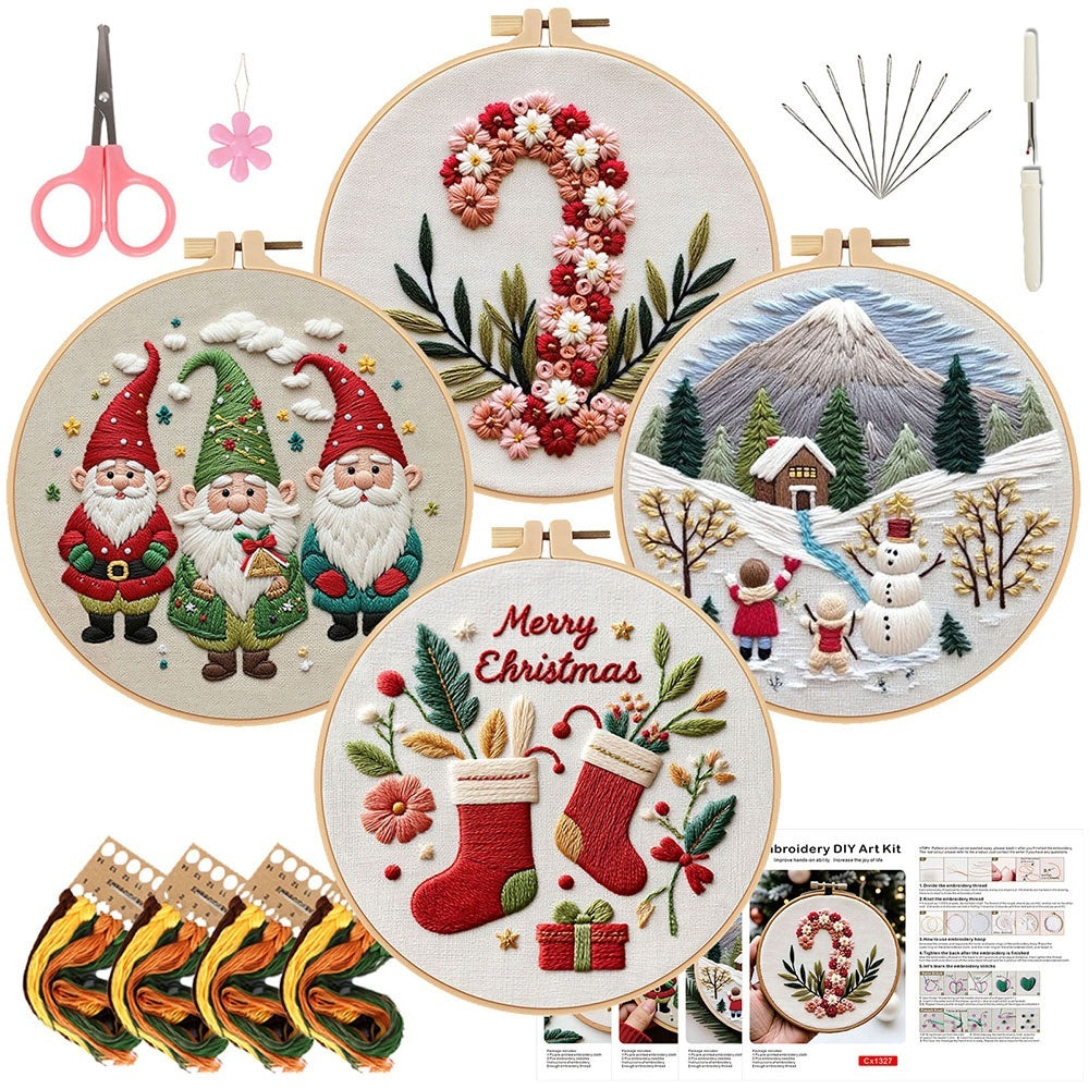 Christmas Embroidery Handmade Diy Material Package Fabric Embroidery