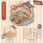 Cartoon Decompression Landscape Stickers Creative Miniature Scene Collage DIY