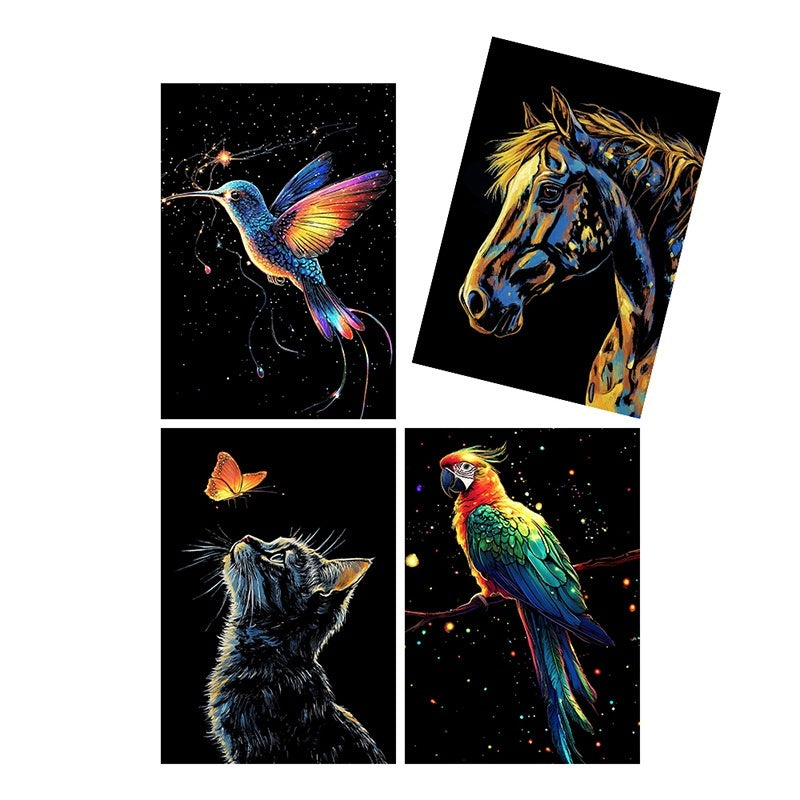 Luminous A5 Scraping Painting Colorful Scratch Art Paper