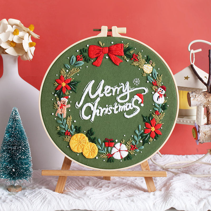 Creativity Happy Christmas Handmade Embroidery Diy