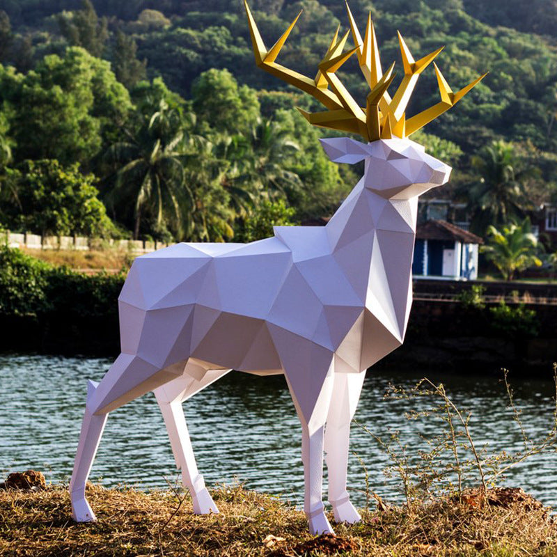 Deer King Geometric Origami 3D 3D Model DIY Handmade Creative Ornaments