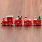 4pcs Mini Wood Train Toys