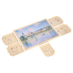 Puzzle Board With Drawer Cover Portable Wooden Jigsaw 29x21 In