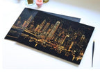 Decorative painting scratch Scraping painting drawing paper world Sightseeing pictures decoration birthday gifts