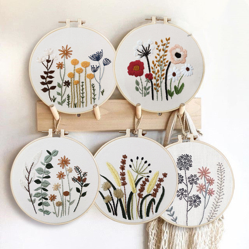 European-style Flowers DIY Embroidery Ribbon Set Beginners With Embroidery Shed Sewing Kit