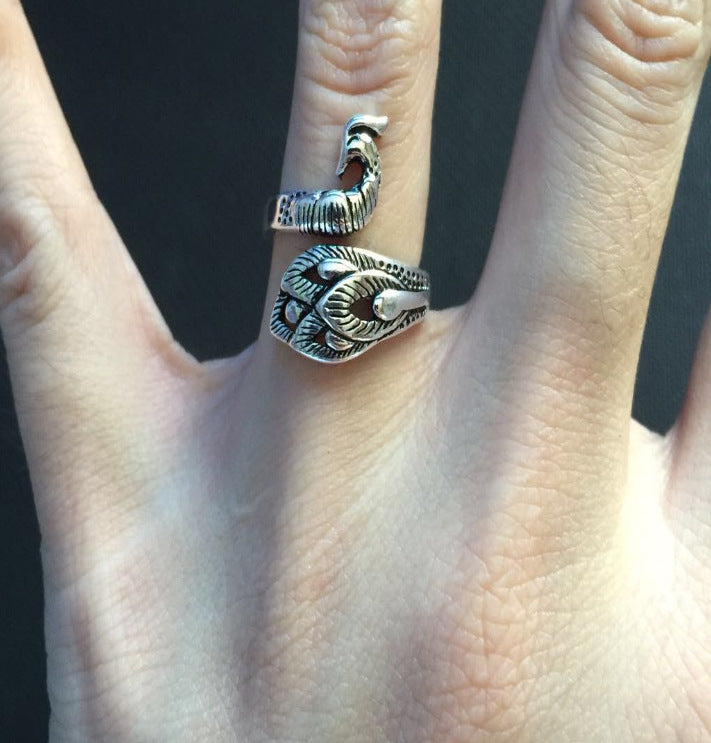 DIY Multi Style Ring Knitting Loop Crochet Tool Sewing Peacock Fish Ring Finger Thimble Yarn Adjustable Opened Fingering Tools Fashion Jewelry