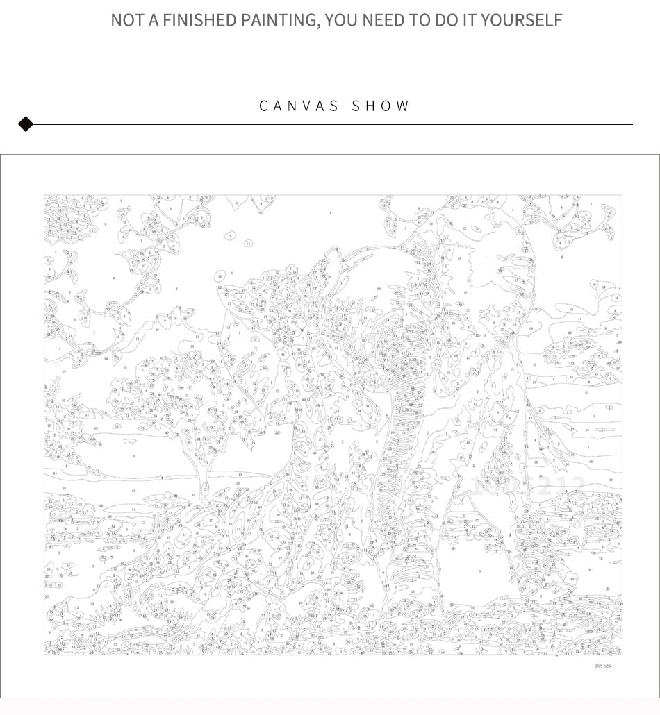 Chenistory Frame Sky DIY Painting By Number Landscape Wall Art Picture