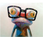 DIY Digital Oil Painting By Numbers – Frog With Glasses