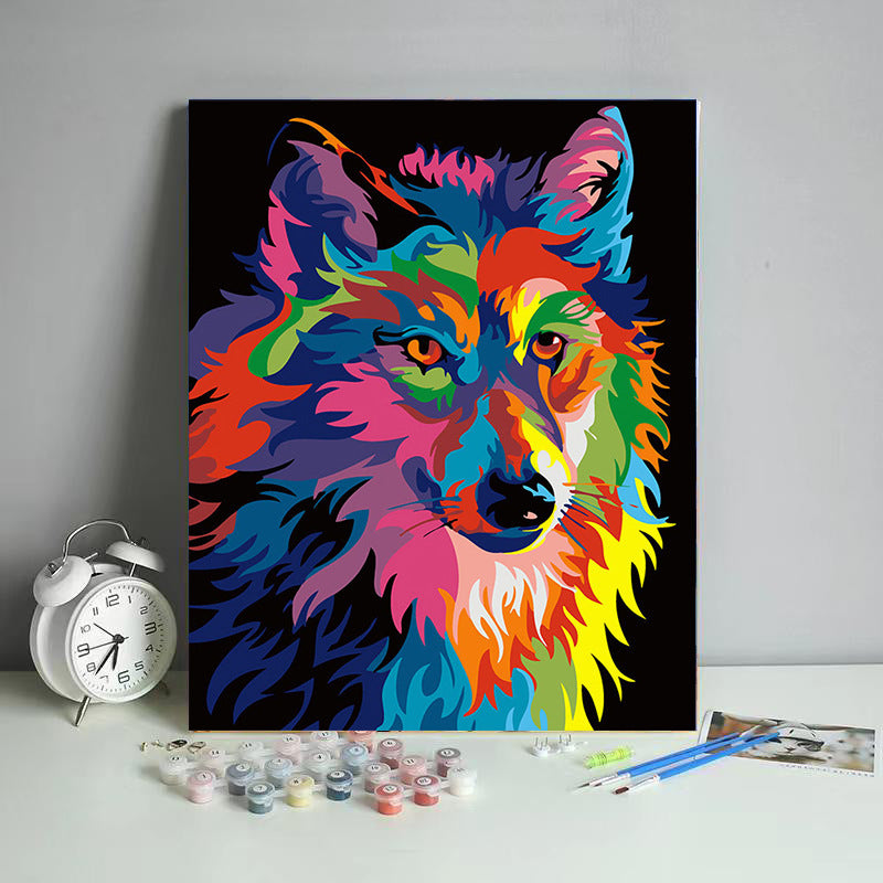 Picture By Numbers On Canvas Diy Color Wolf Painting By Numbers With Acrylic Paints New