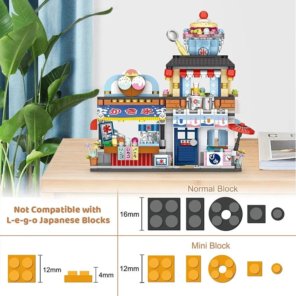 4 PACK Brick Building Set For Kids, 2969 PCS Building Blocks Kit Japanese Street Building Toy Set Gift For 6-15 Years Old Kid And Adult
