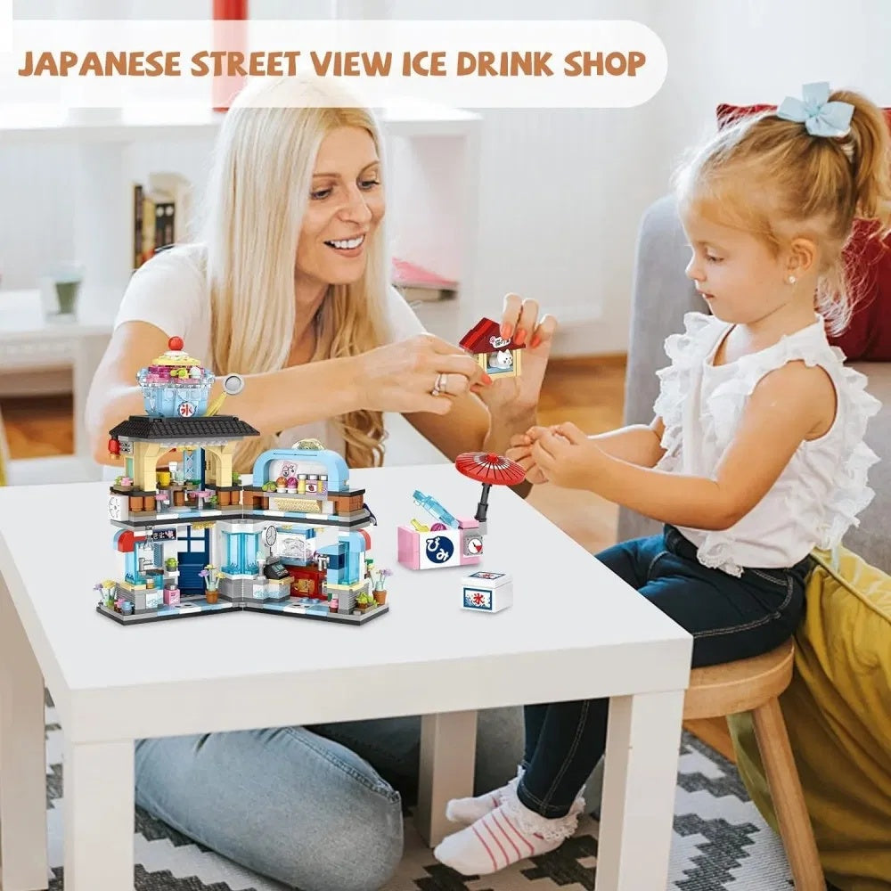 4 PACK Brick Building Set For Kids, 2969 PCS Building Blocks Kit Japanese Street Building Toy Set Gift For 6-15 Years Old Kid And Adult