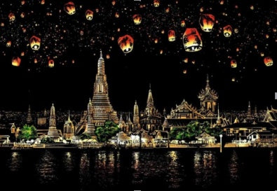 Decorative painting scratch Scraping painting drawing paper world Sightseeing pictures decoration birthday gifts