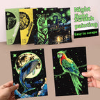 Luminous A5 Scraping Painting Colorful Scratch Art Paper