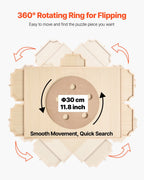 Puzzle Board With Drawer Cover Portable Wooden Jigsaw 29x21 In