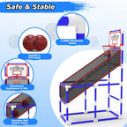 1Set Kids Basketball Game Set With 2 Balls Adjustable Height Basketball Hoop Arcade Game Indoor Outdoor Toys For Boys Girls Aged 3 To 12