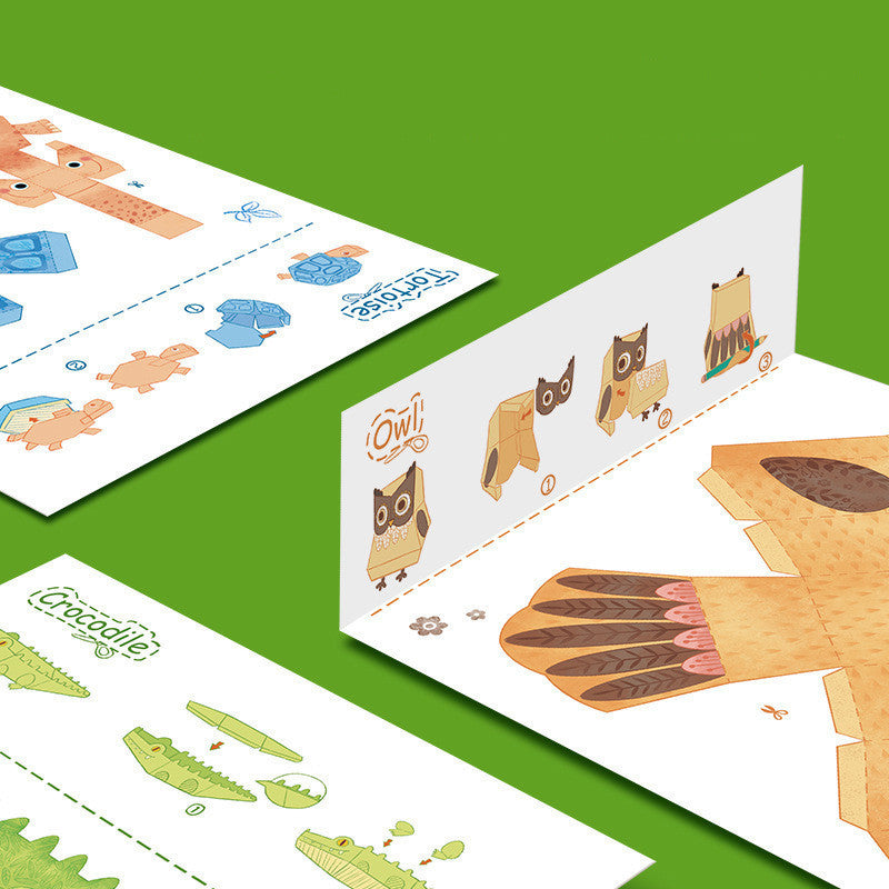 Children origami book 3d stereo manual diy