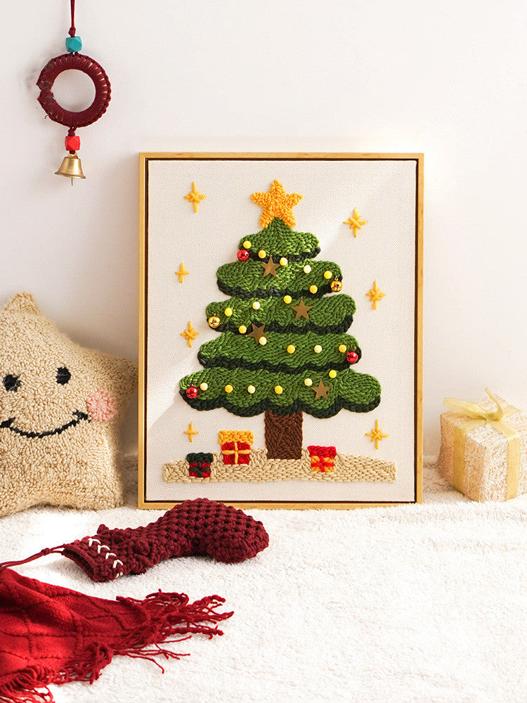 Christmas Tree Russian Stamp Embroidery Handmade Diy Material Package