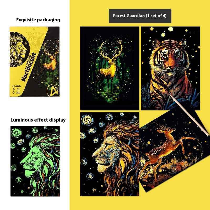 Luminous A5 Scraping Painting Colorful Scratch Art Paper