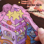 Cartoon Decompression Landscape Stickers Creative Miniature Scene Collage DIY