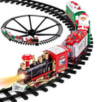 Electric Train Set Kid Toy Xmas Steam Train Kit Tree Surround Track Battery Operated With Sound Light Santa Claus Christmas Gift