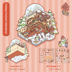 Cartoon Decompression Landscape Stickers Creative Miniature Scene Collage DIY
