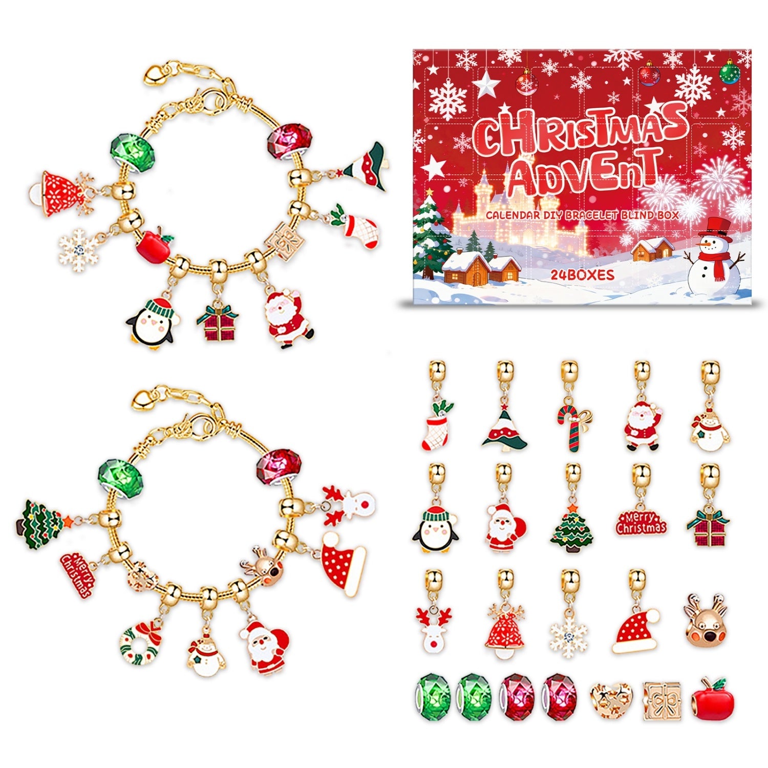 Christmas Advent Calendar DIY Bracelet Blind Box