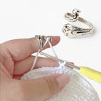 DIY Multi Style Ring Knitting Loop Crochet Tool Sewing Peacock Fish Ring Finger Thimble Yarn Adjustable Opened Fingering Tools Fashion Jewelry