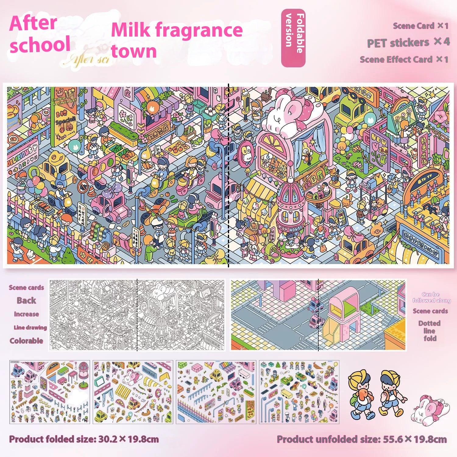 Large Hand Account Manual Decompression Stickers Miniature Scene Collage 3D Stickers