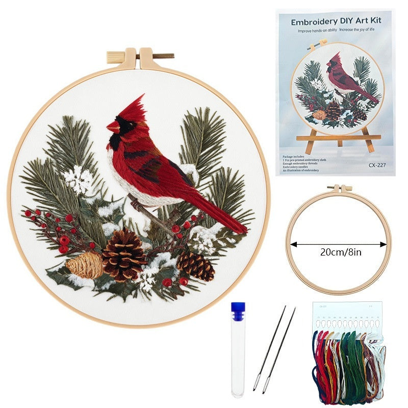 Christmas Animal Embroidery Kit English Description