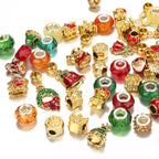 Christmas Beads Alloy Large Hole Beads DIY Set