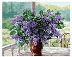 Lavender Flowers In Vase - DIY Painting By Numbers Kit