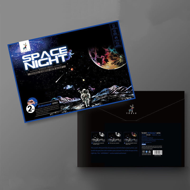 Space Planet Astronaut Scratch Painting Toys