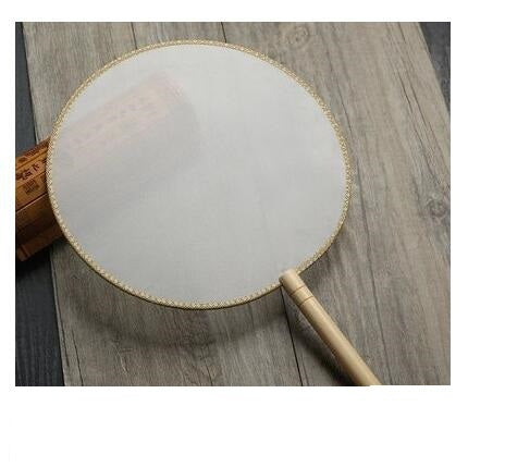 Meticulous hand painting blank round fan diy round silk