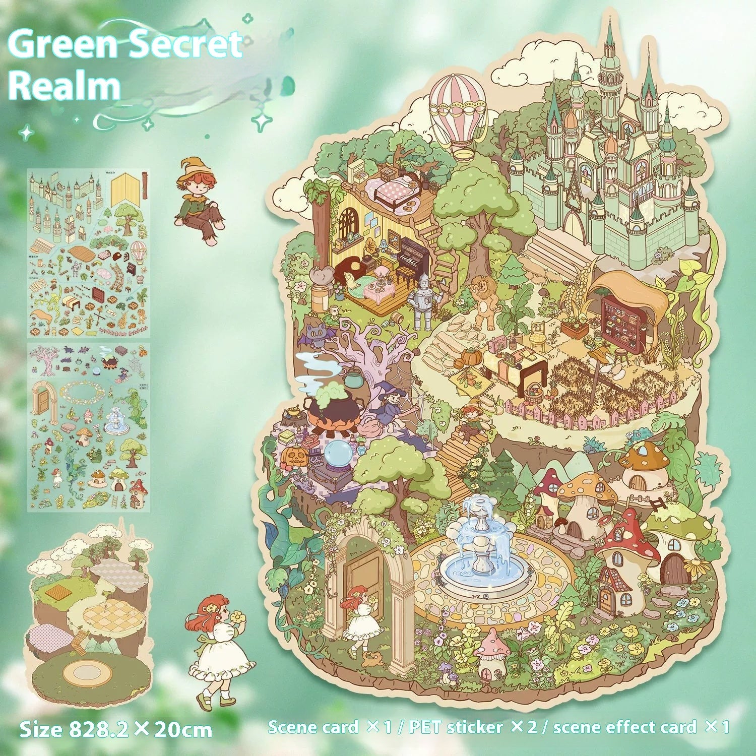 Large Hand Account Manual Decompression Stickers Miniature Scene Collage 3D Stickers