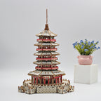 DIY Wooden Three-dimensional Puzzle Leifeng Tower Building Model