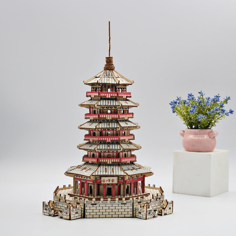 DIY Wooden Three-dimensional Puzzle Leifeng Tower Building Model