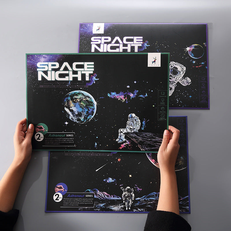 Space Planet Astronaut Scratch Painting Toys