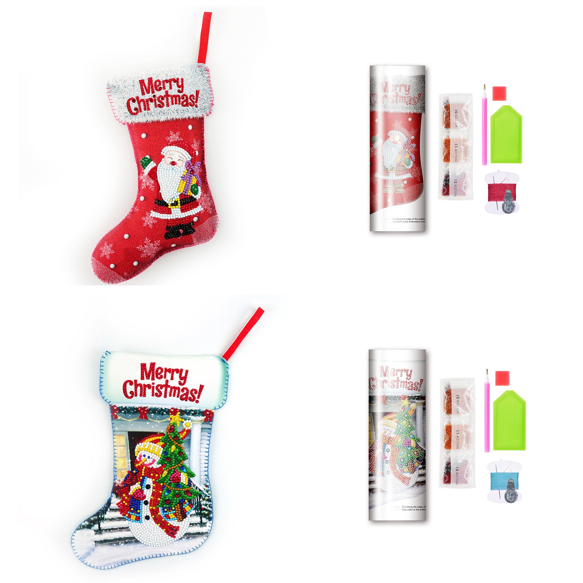 DIY Diamond Painting Christmas Stocking Tote Bag