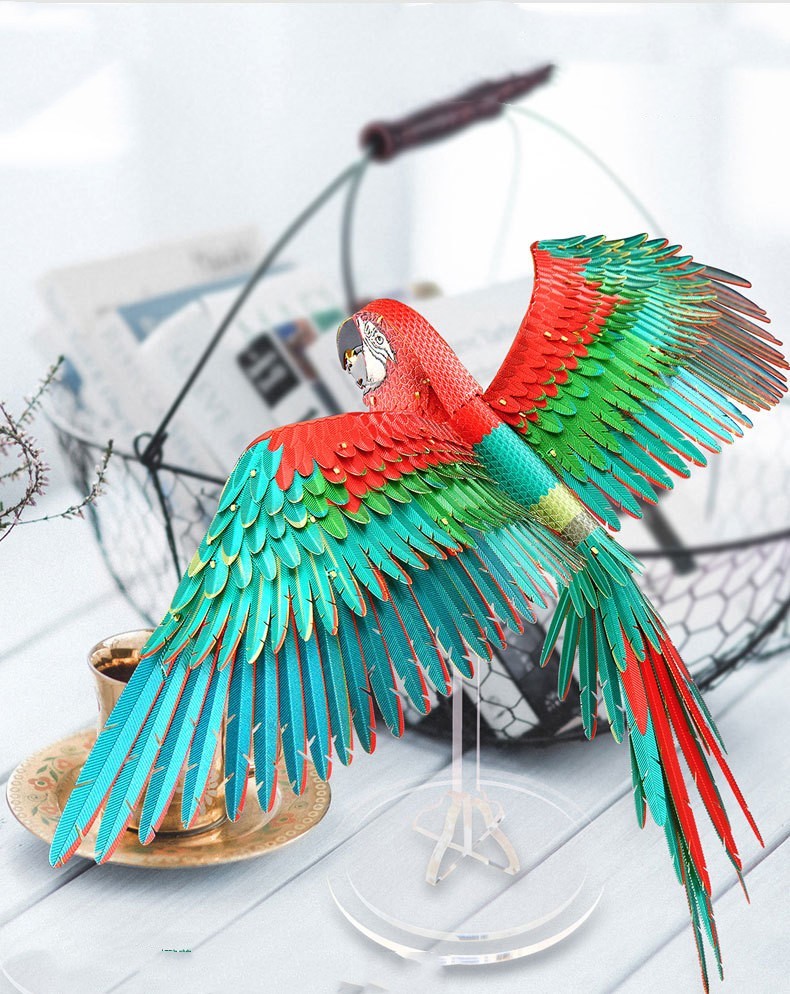 3D Three-dimensional Metal DIY Assembly Model Macaw