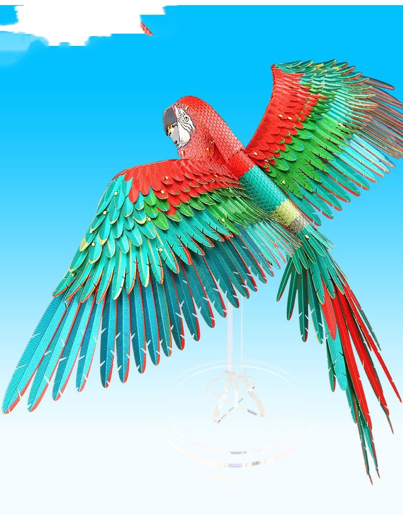 3D Three-dimensional Metal DIY Assembly Model Macaw