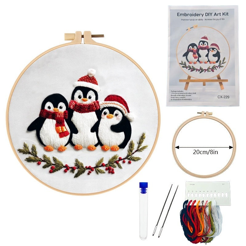 Christmas Animal Embroidery Kit English Description
