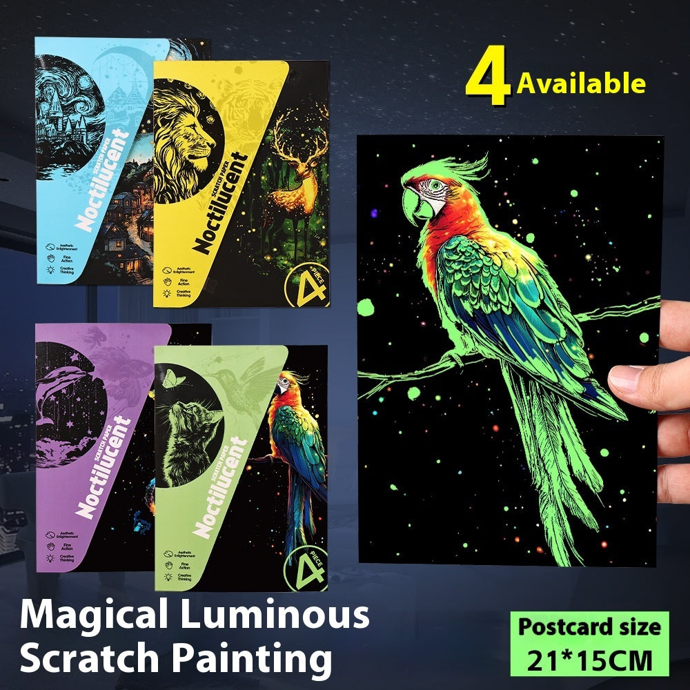 Luminous A5 Scraping Painting Colorful Scratch Art Paper
