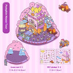 Cartoon Decompression Landscape Stickers Creative Miniature Scene Collage DIY