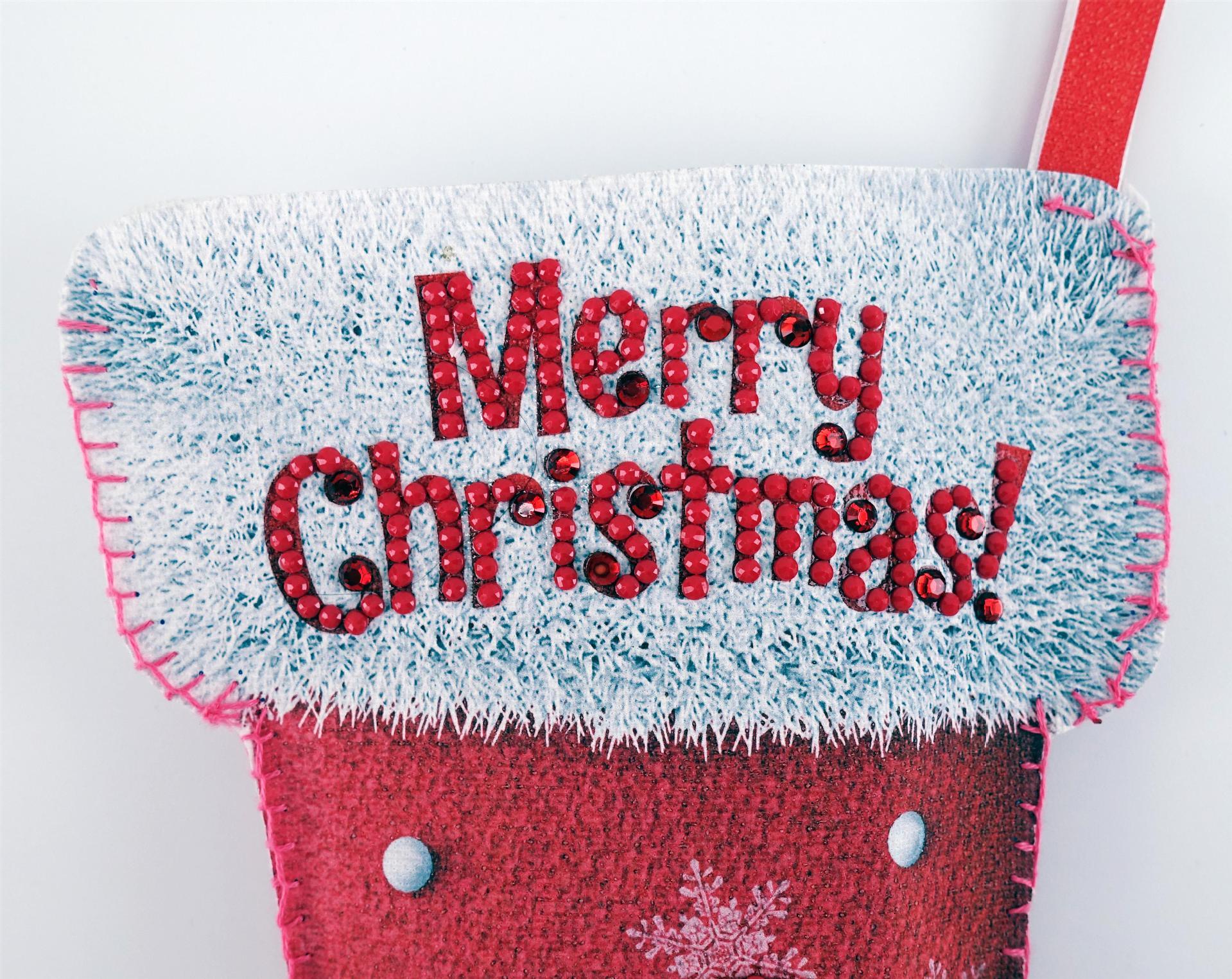 DIY Diamond Painting Christmas Stocking Tote Bag