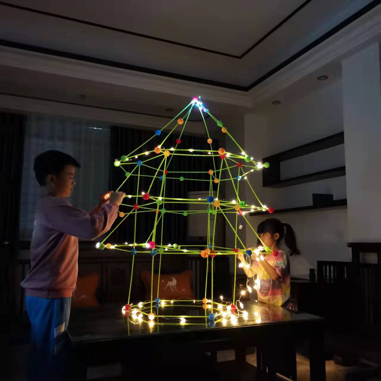 DIY Tent Inserted Beaded Christmas Tree
