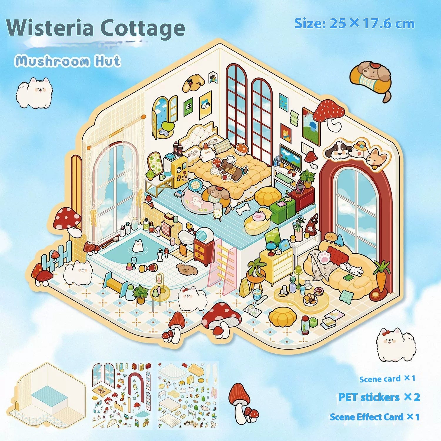 Large Hand Account Manual Decompression Stickers Miniature Scene Collage 3D Stickers