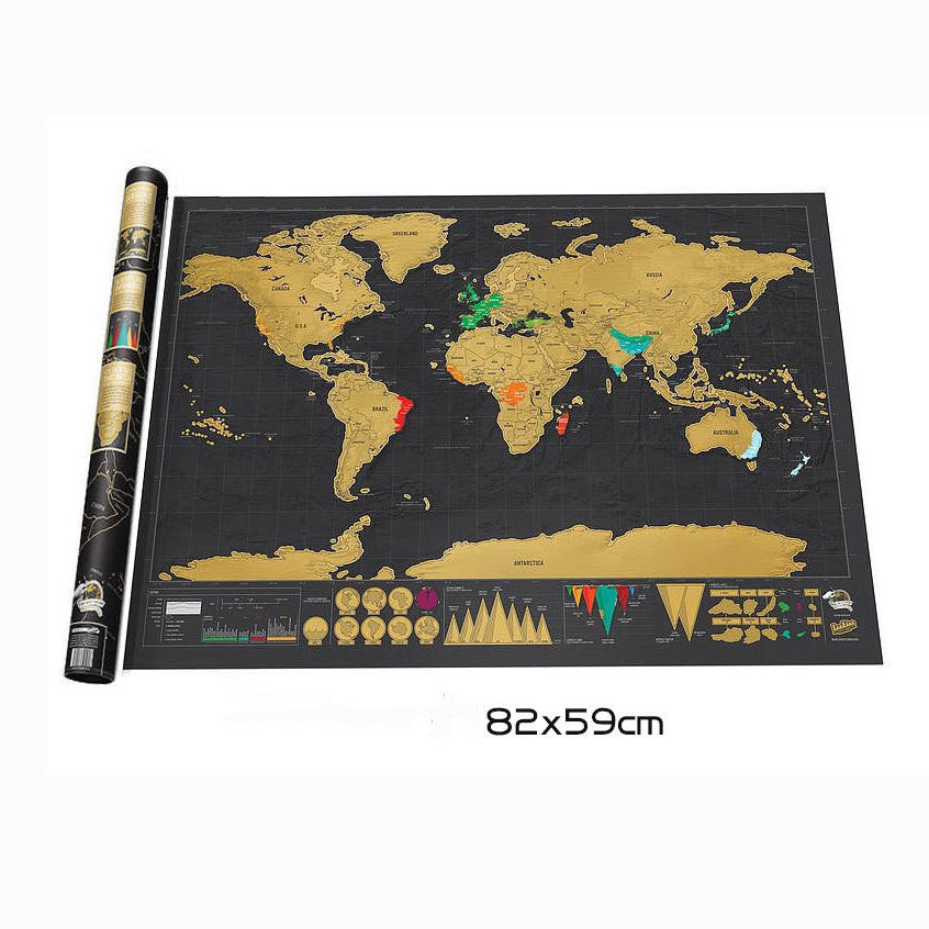 Scratch The Map Version Of The Mini Trumpet Travel Card Record Hanging Painting