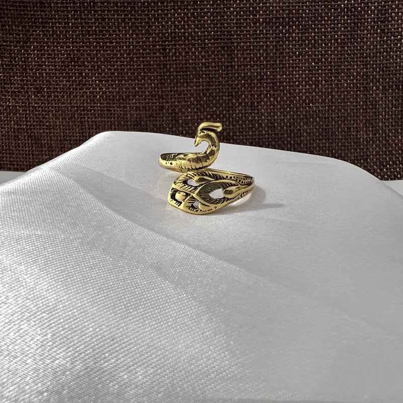 Explosive Accessories Creative Opening Knitting Sweater Ring Female Personality Crochet With Thread Ring Yarn With Thread Artifact