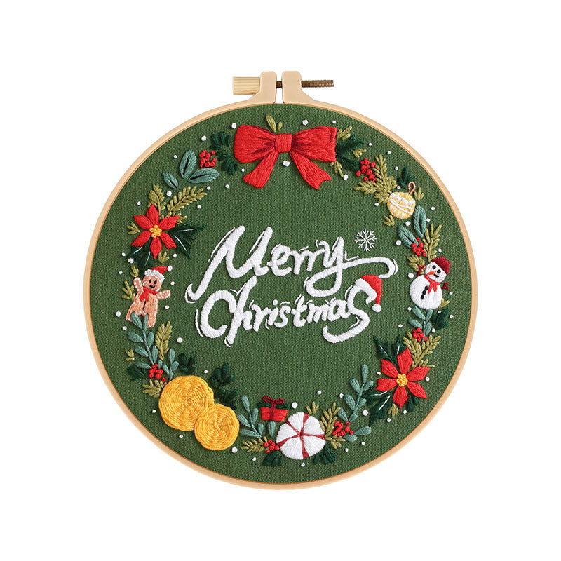 Creativity Happy Christmas Handmade Embroidery Diy